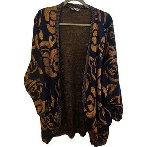 Vintage 80's Copper and Navy Cardigan